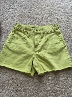 Old Navy Neon Lime Yellow High-Rise Denim Shorts